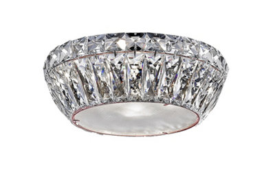 Luminosa Lighting Luminosa Armel 4 Light Led Crystal Flush Rosy Gold Ceiling Light from B&Q