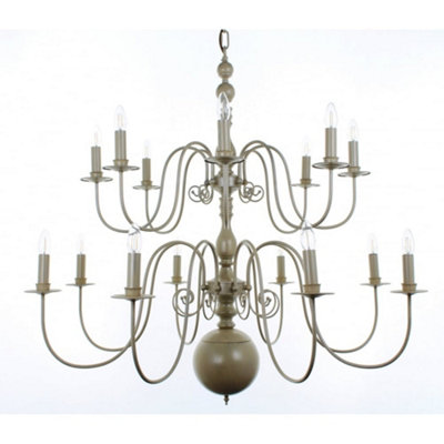 Luminosa Lighting Luminosa Bologna Flemish Cream Pendant 16 Arm Chandelier from B&Q