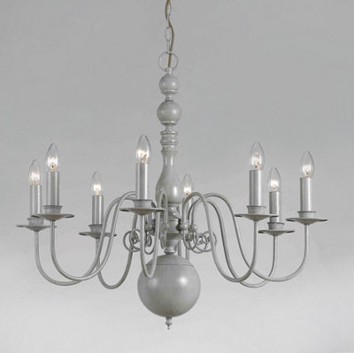 Luminosa Lighting Luminosa Bologna Flemish Grey 8 Arm Chandelier from B&Q