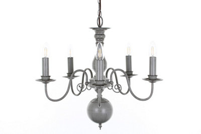 Luminosa Lighting Luminosa Bologna Flemish Grey 5 Arm Chandelier from B&Q