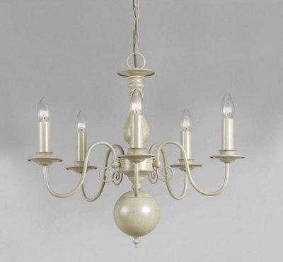 Luminosa Lighting Luminosa Bologna Flemish Cream 5 Arm Chandelier from B&Q