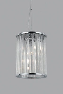Luminosa Lighting Luminosa Oklahoma Chrome Lanterns Pendant Ceiling Light from B&Q