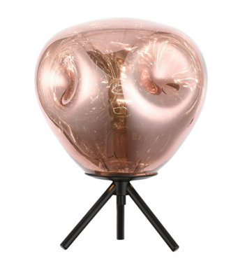 Luminosa Lighting Luminosa Nina 1 Light Table Lamp Copper Black from B&Q
