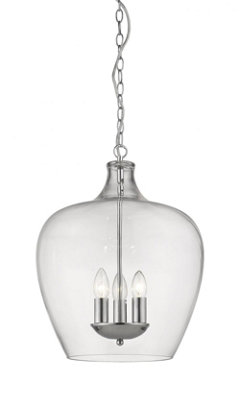 Luminosa Lighting Luminosa Nell 3 Light Chrome Dome Pendant Ceiling Light from B&Q