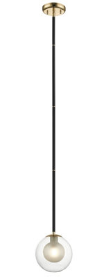 Luminosa Lighting Luminosa Remy 1 Light Ceiling Light Gold Black from B&Q