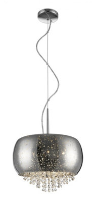 Luminosa Lighting Luminosa Luna 3 Light Chrome Crystal Pendant Ceiling Light from B&Q