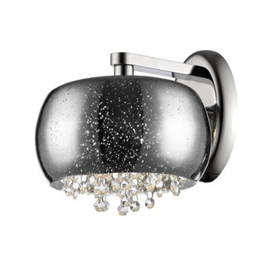 Luminosa Lighting Luminosa Luna 1 Light Wall Lamp Chrome Crystal from B&Q