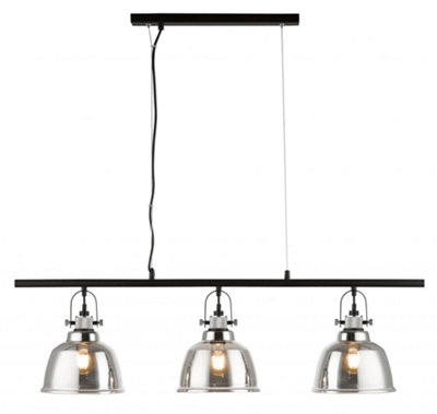 Luminosa Lighting Luminosa Ava 3 Light Bar Smoke Bar Pendant Ceiling Light from B&Q