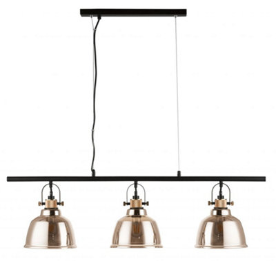 Luminosa Lighting Luminosa Ava 3 Light Bar Gold Bar Pendant Ceiling Light from B&Q