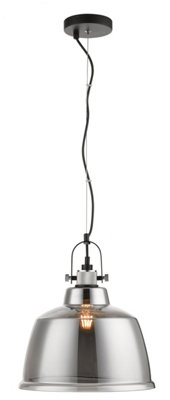 Luminosa Lighting Luminosa Ava 1 Light Smoke Dome Pendant Ceiling Light from B&Q