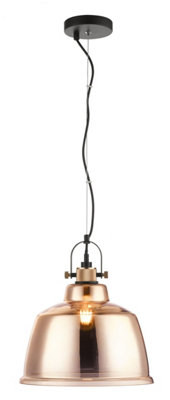 Luminosa Lighting Luminosa Ava 1 Light Gold Dome Pendant Ceiling Light from B&Q