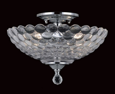 Luminosa Lighting Luminosa Dallas Chrome Bowl Semi Flush Ceiling Light from B&Q