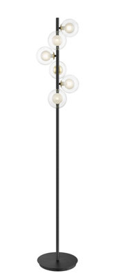 Luminosa Lighting Luminosa Remy 6 Light Floor Lamp Gold Black from B&Q