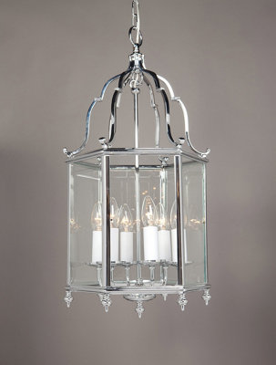 Luminosa Lighting Luminosa Belgravia Chrome Lanterns Pendant Ceiling Light from B&Q