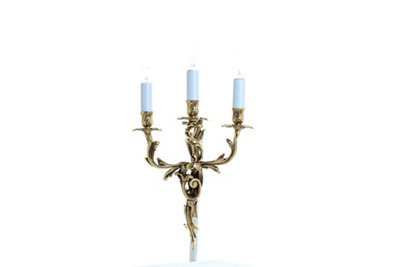 Luminosa Lighting Luminosa Louis Polished Brass Candle Wall Lamp from B&Q