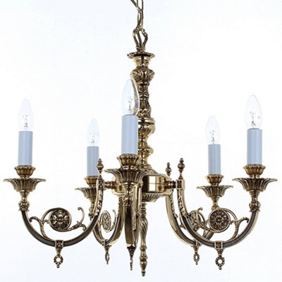 Luminosa Lighting Luminosa Chelsea Polished Brass 5 Arm Chandelier from B&Q