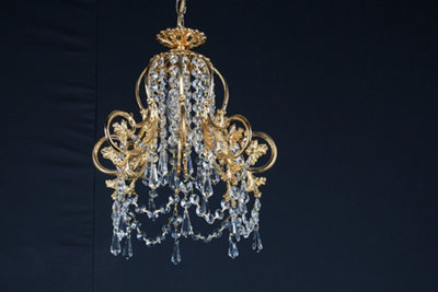 Luminosa Lighting Luminosa Bell Shape Strass Gold Pendant Ceiling Light from B&Q