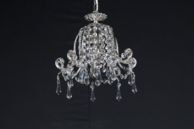 Luminosa Lighting Luminosa Bell Shape Strass Nickel Pendant Ceiling Light from B&Q