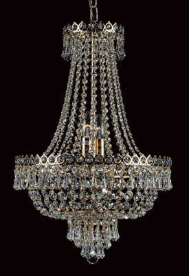 Luminosa Lighting Luminosa Cologne Gold Empire Blue Crystal Chandeliers from B&Q