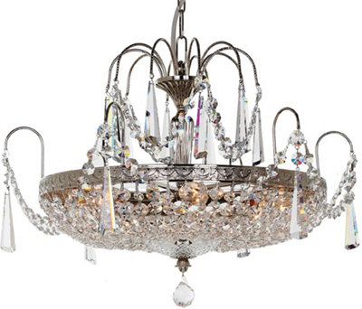 Luminosa Lighting Luminosa Rostock Lead Crystal Nickel 6 Arm Chandelier from B&Q