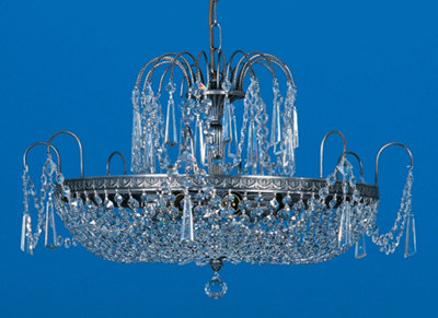 Luminosa Lighting Luminosa Rostock Strass Antique Nickel Pendant Ceiling Light from B&Q