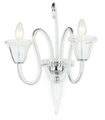 Luminosa Lighting Luminosa Saskia Curved Chrome Candle Wall Lamp from B&Q