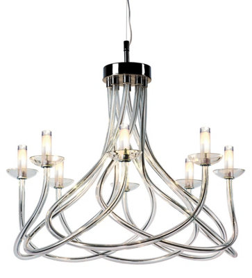 Luminosa Lighting Luminosa Borosi Glass Chrome 8 Arm Chandelier from B&Q