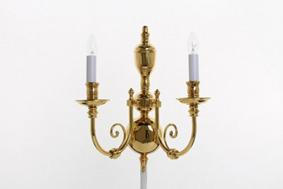 Luminosa Lighting Luminosa Beveren Polished Brass Candle Wall Lamp from B&Q
