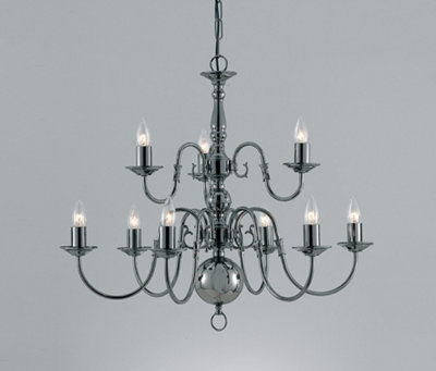 Luminosa Lighting Luminosa Flemish Gun Metal 9 Arm Chandelier from B&Q