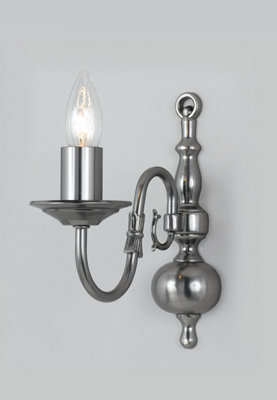 Luminosa Lighting Luminosa Flemish Pewter Candle Wall Lamp from B&Q