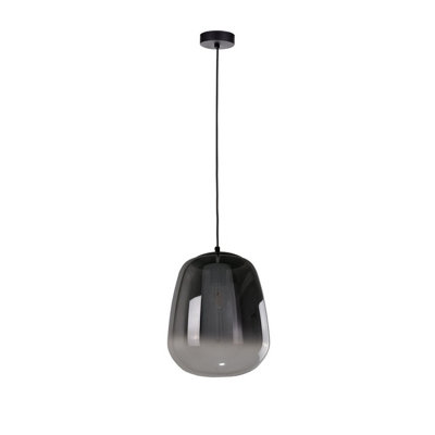 Luminosa Lighting Luminosa Smoky Dome Pendant Ceiling Light Black26Cm1X E27 from B&Q