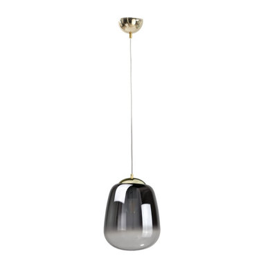 Luminosa Lighting Luminosa Smoky Dome Pendant Ceiling Light BlackGold26Cm1X E27 from B&Q