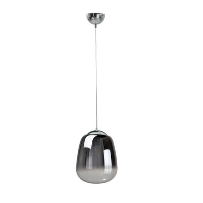 Luminosa Lighting Luminosa Smoky Dome Pendant Ceiling Light BlackSilver26Cm1X E27 from B&Q