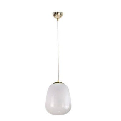 Luminosa Lighting Luminosa Smoky Dome Pendant Ceiling Light WhiteGold26Cm1X E27 from B&Q