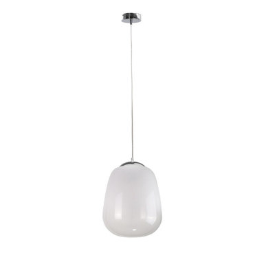 Luminosa Lighting Luminosa Smoky Dome Pendant Ceiling Light WhiteSilver26Cm1X E27 from B&Q