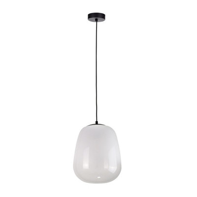 Luminosa Lighting Luminosa Smoky Dome Pendant Ceiling Light WhiteBlack26Cm1X E27 from B&Q