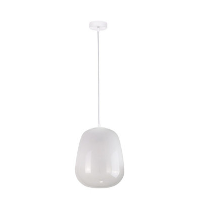 Luminosa Lighting Luminosa Smoky Dome Pendant Ceiling Light White26Cm1X E27 from B&Q