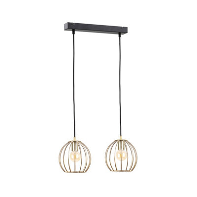 Luminosa Lighting Luminosa Globe Bar Pendant Ceiling Light BlackGold50Cm2X E27 from B&Q