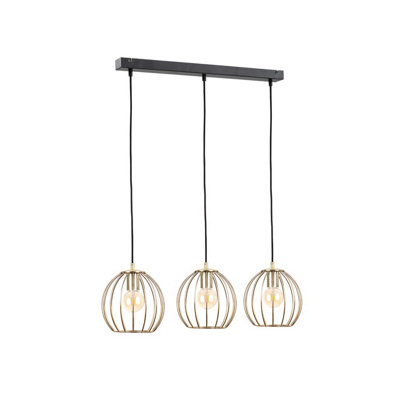 Luminosa Lighting Luminosa Globe Bar Pendant Ceiling Light BlackGold60Cm3X E27 from B&Q