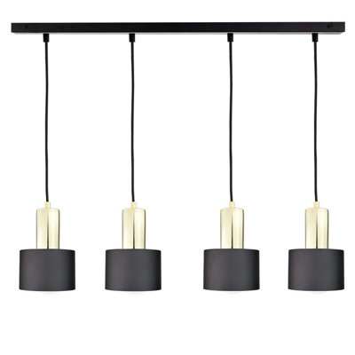 Luminosa Lighting Luminosa Luce Bar Pendant Ceiling Light BlackGold100Cm4X E27 from B&Q