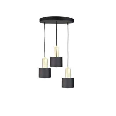 Luminosa Lighting Luminosa Luce Cluster Pendant Ceiling Light BlackGold30Cm3X E27 from B&Q