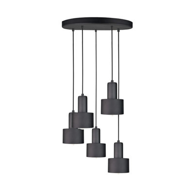 Luminosa Lighting Luminosa Luce Cluster Pendant Ceiling Light Black45Cm5X E27 from B&Q