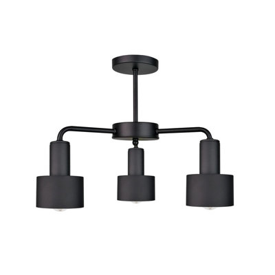 Luminosa Lighting Luminosa Luce Multi Arm Semi Flush Ceiling Light Black44Cm3X E27 from B&Q