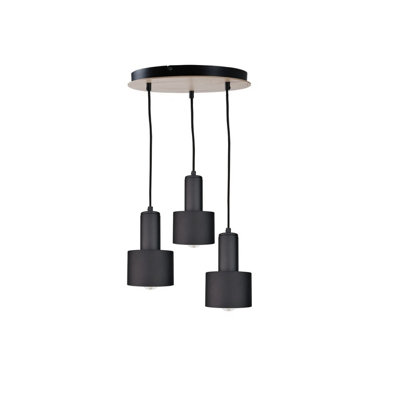 Luminosa Lighting Luminosa Luce Cluster Pendant Ceiling Light BlackWood30Cm3X E27 from B&Q