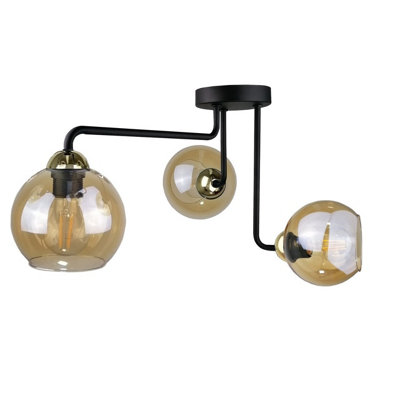 Luminosa Lighting Luminosa Monde Multi Arm Semi Flush Ceiling Light Gold50Cm3X E27 from B&Q