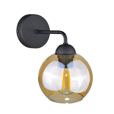 Luminosa Lighting Luminosa Melle Dome Wall Lamp Black23Cm1X E27 from B&Q