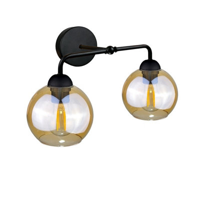 Luminosa Lighting Luminosa Melle Wall Lamp Black23Cm2X E27 from B&Q