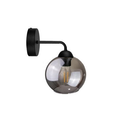 B&Q -  Luminosa Cosmo Dome Wall Lamp Black23Cm1X E27