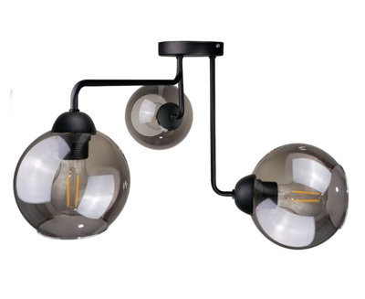 Luminosa Lighting Luminosa Cosmo Multi Arm Semi Flush Ceiling Light Black50Cm3X E27 from B&Q