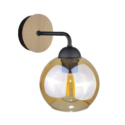 Luminosa Lighting Luminosa Melle Dome Wall Lamp Wood23Cm1X E27 from B&Q